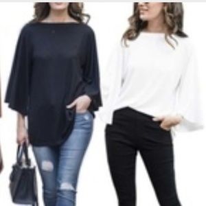 Reflection Women's Boatneck Flutter Sleeve Top